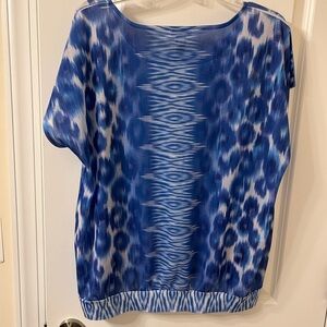 Chico's Vibrant Blue Pattern Blouse